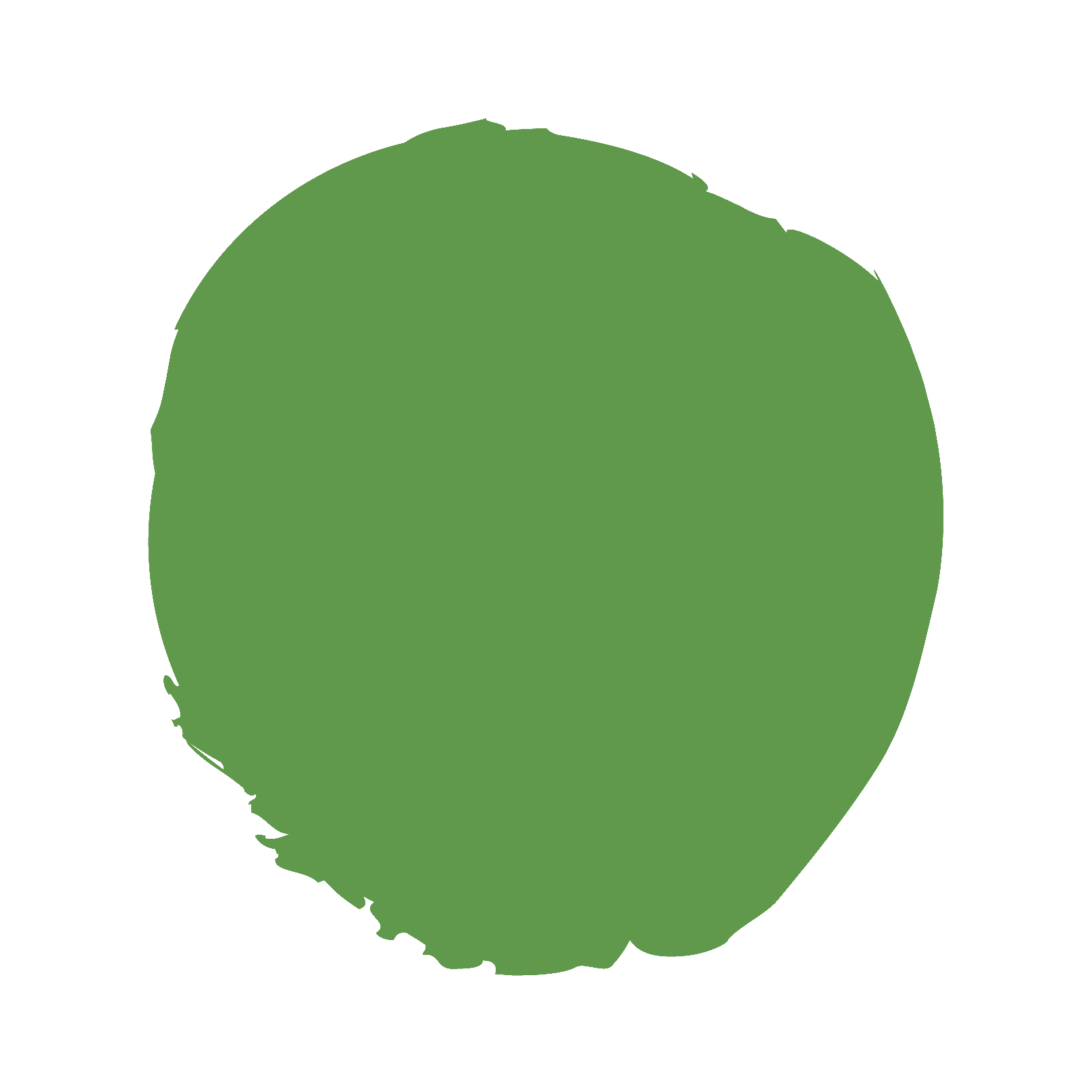 Large, round, green brushstroke.